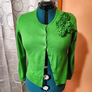 New York & Co green button-up sweater - Large